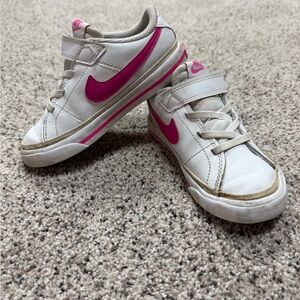 Nike Kids White and Pink Sneakers
